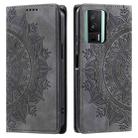 For Xiaomi Redmi K60 / K60 Pro Totem Embossed Magnetic Leather Phone Case(Grey) - 1