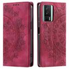 For Xiaomi Redmi K60 / K60 Pro Totem Embossed Magnetic Leather Phone Case(Red) - 1