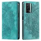 For Xiaomi Redmi K60 / K60 Pro Totem Embossed Magnetic Leather Phone Case(Green) - 1