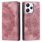 For Xiaomi Redmi 12 4G/5G / Note 12R Totem Embossed Magnetic Leather Phone Case(Rose Gold) - 1