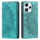 For Xiaomi Redmi 12 4G/5G / Note 12R Totem Embossed Magnetic Leather Phone Case(Green) - 1