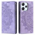 For Xiaomi Redmi 12 4G/5G / Note 12R Totem Embossed Magnetic Leather Phone Case(Purple) - 1