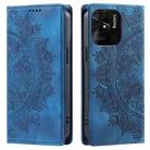 For Xiaomi Redmi 10C 4G Global / 10 India Totem Embossed Magnetic Leather Phone Case(Blue) - 1