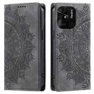 For Xiaomi Redmi 10C 4G Global / 10 India Totem Embossed Magnetic Leather Phone Case(Grey) - 1