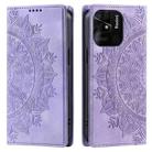 For Xiaomi Redmi 10C 4G Global / 10 India Totem Embossed Magnetic Leather Phone Case(Purple) - 1