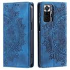 For Xiaomi Redmi Note 10 Pro 4G Global Totem Embossed Magnetic Leather Phone Case(Blue) - 1