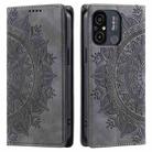 For Xiaomi Redmi 11A 4G Global Totem Embossed Magnetic Leather Phone Case(Grey) - 1