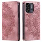 For Xiaomi Redmi 11A 4G Global Totem Embossed Magnetic Leather Phone Case(Rose Gold) - 1