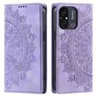 For Xiaomi Redmi 11A 4G Global Totem Embossed Magnetic Leather Phone Case(Purple) - 1