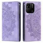 For Xiaomi Redmi 10A 4G Global / Poco C55 Totem Embossed Magnetic Leather Phone Case(Purple) - 1