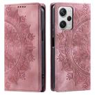 For Xiaomi Redmi Note 12 Pro+ Global Totem Embossed Magnetic Leather Phone Case(Rose Gold) - 1