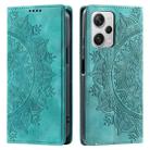For Xiaomi Redmi Note 12 Pro+ Global Totem Embossed Magnetic Leather Phone Case(Green) - 1
