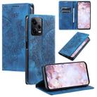 For Xiaomi Redmi Note 12 Pro Global Totem Embossed Magnetic Leather Phone Case(Blue) - 1