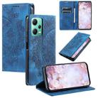 For Xiaomi Redmi Note 12 5G Global Totem Embossed Magnetic Leather Phone Case(Blue) - 1