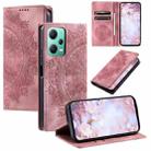 For Xiaomi Redmi Note 12 5G Global Totem Embossed Magnetic Leather Phone Case(Rose Gold) - 1