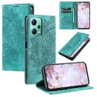 For Xiaomi Redmi Note 12 5G Global Totem Embossed Magnetic Leather Phone Case(Green) - 1