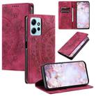 For Xiaomi Redmi Note 12 4G Global Totem Embossed Magnetic Leather Phone Case(Red) - 1