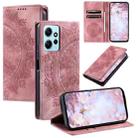 For Xiaomi Redmi Note 12 4G Global Totem Embossed Magnetic Leather Phone Case(Rose Gold) - 1