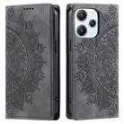 For Xiaomi Redmi 13 4G Totem Embossed Magnetic Leather Phone Case(Grey) - 1