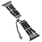 For Apple Watch Ultra 2 49mm Beaded Pearl Retractable Chain Watch Band(Black) - 2