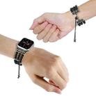 For Apple Watch Ultra 2 49mm Beaded Pearl Retractable Chain Watch Band(Black) - 3