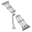 For Apple Watch SE 40mm Beaded Pearl Retractable Chain Watch Band(White) - 2