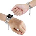 For Apple Watch SE 40mm Beaded Pearl Retractable Chain Watch Band(White) - 3