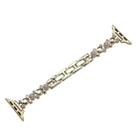 For Apple Watch Series 9 45mm Metal Diamond Bear Chain Watch Band(Gold) - 1