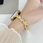 For Apple Watch SE 2022 40mm Metal Diamond Bear Chain Watch Band(Gold) - 2