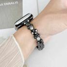 For Apple Watch Series 7 45mm Metal Diamond Bear Chain Watch Band(Black) - 2
