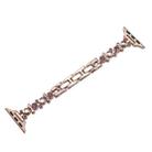 For Apple Watch Series 7 45mm Metal Diamond Bear Chain Watch Band(Rose Gold) - 1