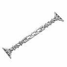 For Apple Watch Series 4 44mm Metal Diamond Bear Chain Watch Band(Silver) - 1