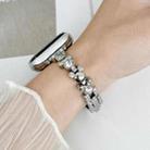 For Apple Watch Series 4 44mm Metal Diamond Bear Chain Watch Band(Silver) - 2