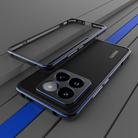 For Xiaomi 14 Pro Aurora Series Lens Protector + Metal Frame Phone Case(Black Blue) - 1