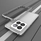For Xiaomi 14 Pro Aurora Series Lens Protector + Metal Frame Phone Case(Silver) - 1