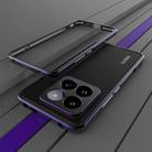 For Xiaomi 14 Pro Aurora Series Lens Protector + Metal Frame Phone Case(Black Purple) - 1