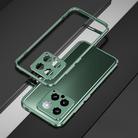 For Xiaomi 14 Aurora Series Lens Protector + Metal Frame Phone Case(Green Silver) - 1