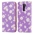 For Xiaomi Redmi 9 Glittering Daisy Magnetic Horizontal Flip Leather Case with Holder & Card Slots & Photo Frame(Purple) - 1