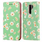 For Xiaomi Redmi 9 Glittering Daisy Magnetic Horizontal Flip Leather Case with Holder & Card Slots & Photo Frame(Green) - 1