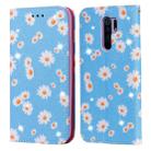 For Xiaomi Redmi 9 Glittering Daisy Magnetic Horizontal Flip Leather Case with Holder & Card Slots & Photo Frame(Blue) - 1