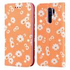 For Xiaomi Redmi 9 Glittering Daisy Magnetic Horizontal Flip Leather Case with Holder & Card Slots & Photo Frame(Orange) - 1