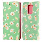 For Xiaomi Redmi Note 9 Glittering Daisy Magnetic Horizontal Flip Leather Case with Holder & Card Slots & Photo Frame(Green) - 1