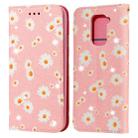 For Xiaomi Redmi Note 9 Glittering Daisy Magnetic Horizontal Flip Leather Case with Holder & Card Slots & Photo Frame(Pink) - 1