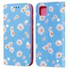 For Huawei Y5P (2020) Glittering Daisy Magnetic Horizontal Flip Leather Case with Holder & Card Slots & Photo Frame(Blue) - 1