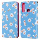 For Huawei Y6P (2020) Glittering Daisy Magnetic Horizontal Flip Leather Case with Holder & Card Slots & Photo Frame(Blue) - 1