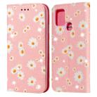 For Samsung Galaxy A21s Glittering Daisy Magnetic Horizontal Flip Leather Case with Holder & Card Slots & Photo Frame(Pink) - 1