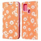 For Samsung Galaxy A21s Glittering Daisy Magnetic Horizontal Flip Leather Case with Holder & Card Slots & Photo Frame(Orange) - 1