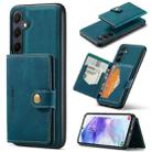 For Samsung Galaxy A55 5G JEEHOOD J01 Retro Magnetic Detachable Wallet Phone Case(Blue) - 1