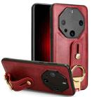 For Huawei Mate 60 RS Ultimate Wristband Leather Back Phone Case(Red) - 1