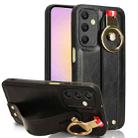For Samsung Galaxy A25 5G Wristband Leather Back Phone Case(Black) - 1